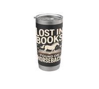 Lost in Books Found On Horseback Equestrian Reading Stainless Steel Insulated Tumbler