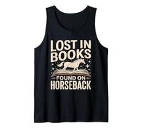 Lost in Books Found On Horseback Equestrian Reading Tank Top
