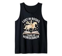 Lost in Books Found On Horseback Equestrian Reading Tank Top