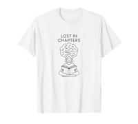 Lost in Chapters - Books Love Line Art Motif T-Shirt
