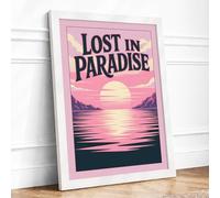 Lost in Paradise Coastal Framed Wall Art Print A1 White