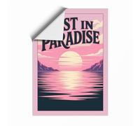 Lost in Paradise Coastal Unframed Wall Art Print A4 (29.7×21cm), Wall Decor for Living Room, Bedroom, Office & Home, Art Gift