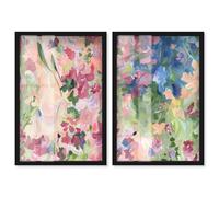 Lost in Paradise Duo Shadowbox Print Floral Wall Art Set by Art Remedy, Black Frame, 20 x 30
