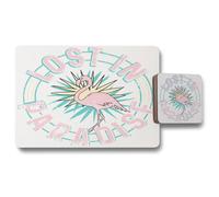 lost in paradise placemat coaster set Benjamin Tate Design Natural One Size