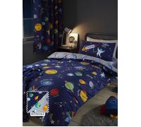'Lost In Space' Duvet Cover Set Catherine Lansfield Blue Double
