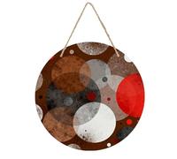 Lost in Spots Wooden Painting Circular Wood Hanging Plaque with UV Printed Patterns, Rustic Minimalist Wall Decoration for Living Room Bedroom Kitchen Farmhouse