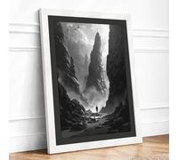 Lost in Stone Scandinavian Framed Wall Art Print A1 (84.1×59.4cm) White, Wall Decor for Living Room, Bedroom, Office & Home, Ready to Hang, Art Gift