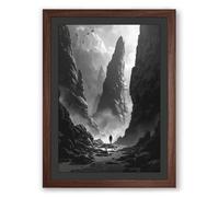 Lost in Stone Scandinavian Framed Wall Art Print A2 (59.4×42cm) Walnut, Wall Decor for Living Room, Bedroom, Office & Home, Ready to Hang, Art Gift