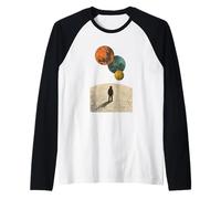 Lost in the Cosmos Cool Astronaut Space Traveler Design Raglan Baseball Tee