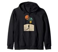 Lost in the Cosmos Cool Astronaut Space Traveler Design Zip Hoodie