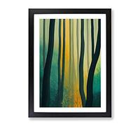 Lost In The Forest Framed Wall Art Print A2 Black | Ready to Hang, Premium Gi Paper, Fade-Resistant Inks, Securely Packaged, UK Made
