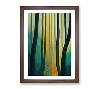 Lost In The Forest Framed Wall Art Print A2 Walnut | Ready to Hang, Premium Gi Paper, Fade-Resistant Inks, Securely Packaged, UK Made