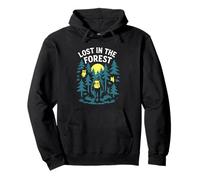 Lost in the Forest Woods Hiking Animals Backpacking Owl Pullover Hoodie