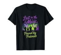 Lost in The Music Found by Friends Neon Festival Design T-Shirt
