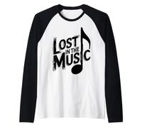 Lost in The Music Music Lover Funny Raglan Baseball Tee