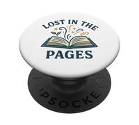 Lost in the Pages Reading Book Lover Design PopSockets Adhesive PopGrip