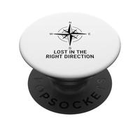 Lost in the Right Direction Compass Wanderlust PopSockets Adhesive PopGrip