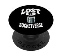 Lost In The Socketverse 10MM Socket Car Guy Car Mechanic PopSockets Adhesive PopGrip