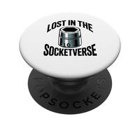 Lost In The Socketverse 10MM Socket Car Guy Funny Mechanic PopSockets Adhesive PopGrip