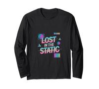 Lost in The Static Retro Vaporwave Aesthetic Long Sleeve T-Shirt