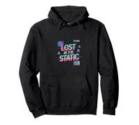 Lost in the Static Retro Vaporwave Aesthetic Pullover Hoodie