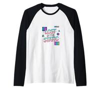 Lost in The Static Retro Vaporwave Aesthetic Raglan Baseball Tee