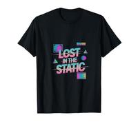 Lost in The Static Retro Vaporwave Aesthetic T-Shirt