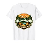 Lost in The Woods and Loving It Hiking Hiker Hike Trekking Value Graphic T-Shirt, Men, White, L