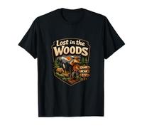 Lost in The Woods Camping Mountain Badge Design T-Shirt