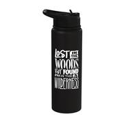 Lost in The Woods Found in The Wilderness Bushcraft Camping Stainless Steel Insulated Water Bottle