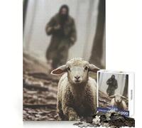 Lost Lamb Painting Teenager Jigsaw Puzzles 1000 Pieces Creative Fun Clear Color Fun Challenge Birthday Gift (50x75cm)