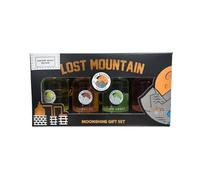 Lost Mountain Moonshine Gift Set Shadow Moon Edition, 4 x 50ml Miniature Bottles, Pineapple Caramel Lime Cherry Flavours, 30% ABV, Handcrafted Corn Distilled Spirits