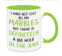 Lost My Marbles Mug - Funny Novelty Gift Silly Present Mug Birthday Christmas for Mum Dad Friend Sister Brother Grandparents for Man Woman Secret Santa Work Quotes (Green)
