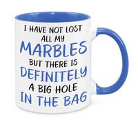 Lost My Marbles Mug - Funny Novelty Gift Silly Present Mug Birthday Christmas for Mum Dad Friend Sister Brother Grandparents for Man Woman Secret Santa Work Quotes (Blue)