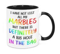 Lost My Marbles Mug - Funny Novelty Gift Silly Present Mug Birthday Christmas for Mum Dad Friend Sister Brother Grandparents for Man Woman Secret Santa Work Quotes (Rainbow)