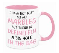 Lost My Marbles Mug - Funny Novelty Gift Silly Present Mug Birthday Christmas for Mum Dad Friend Sister Brother Grandparents for Man Woman Secret Santa Work Quotes (Pink)