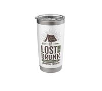 Lost Or Drunk Camping Friends Tent Drinking Beer Stainless Steel Insulated Tumbler