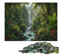 Lost Paradise︰ Hidden Jungle Waterfall Jigsaw Puzzle, 1000 Pieces | Piece-by-piece progress - less screen time at home in spare time.