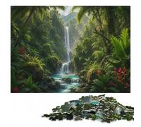 Lost Paradise︰ Hidden Jungle Waterfall Wooden Adult Puzzle 300 Pieces | A flexible puzzle activity - steady puzzle progress at your own pace.