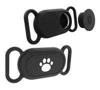 Lost Paws 2 Pack Dog Collar Protective Cover For Samsung Galaxy Smart Tag2 | Black | Paw Design | Fully Waterproof