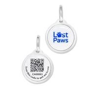 Lost Paws QR Code Smart Collar Tag | 27mm Diam | Free Microchip Registration Included | No Monthly Subscription Fee | Create a Digital Portfolio for Your Pet | Alerts Sent If Lost and Then Found