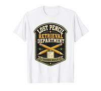Lost Pencil Retrieval Department Funny Teacher Classroom Value Graphic T-Shirt, Men, White, XL