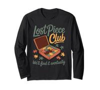 Lost Piece Club Jigsaw Puzzle Solver Puzzler Graphic Long Sleeve T-Shirt