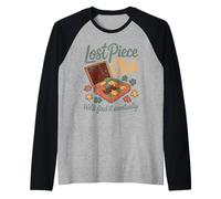 Lost Piece Club Jigsaw Puzzle Solver Puzzler Graphic Raglan Baseball Tee