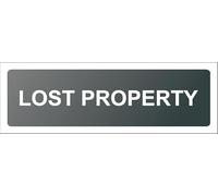 Lost Property, gray sign - Self adhesive sticker (600mm x 200mm)