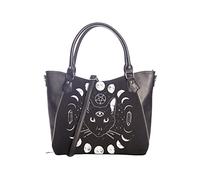 Lost Queen Pentacle Coven Tote Bag - Goth Emo Alternative Style, Black, L