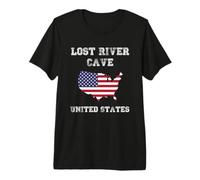 Lost River Cave United States Vintage USA Flag Map Design Premium T-Shirt