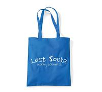 Lost socks seeking soulmates home statement [CM17FH] tote shopping bag - Sapphire