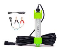 LOSTCAT 18W 45W DC 12V Green IP68 Aluminum High Power LED Fish Attracting Bait Submersible Underwater Fishing Light (18w, 7.5m Wire, Clamps+Cigarette Charger, Green)