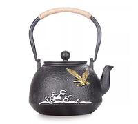 LOSTIS Tetsubin Kettle Cast Iron Teapot Chinese Teapot 40oz/1.2 Liter Teapot With Infuser Cast Iron Tea Pot Japanese Craft Uncoated Boiled Water Raw Iron Pot Japanese Tea Kettle Tea Pot(C)